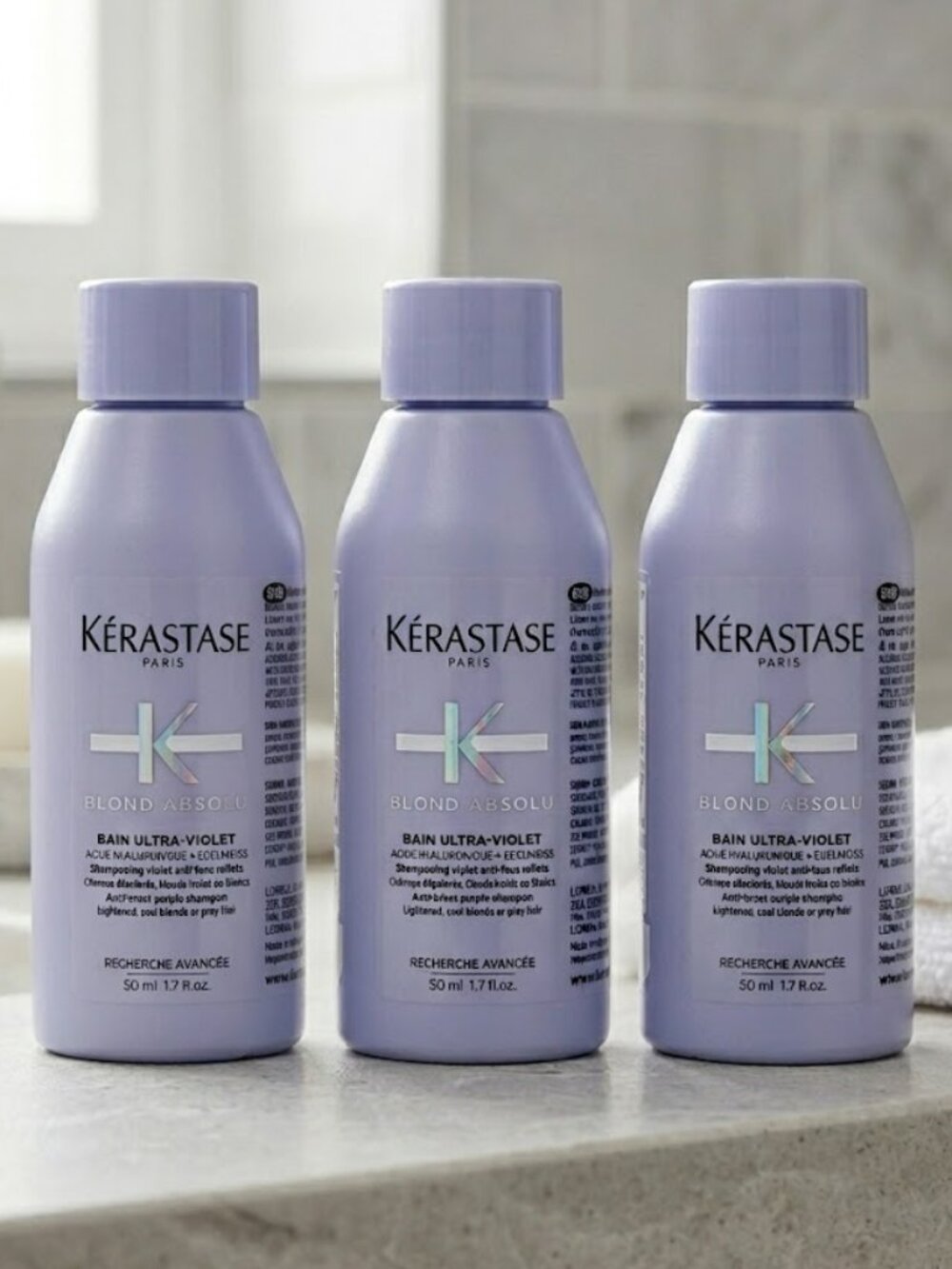 Kerastase Blond Absolu Bain Ultra-Violet Shampoo Purple Haircare Travel Bundle
